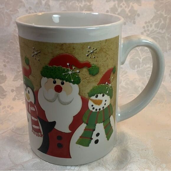 Christmas Santa Penguin Snowman Coffee Tea Cocoa Collector Holiday 2 Mug Set - Picture 9 of 11